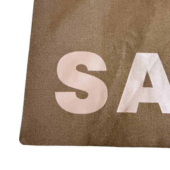 Sandro Paris Brown Canvas Tote Bag 100% Cotton Open Top EUC - Picture 2 of 4